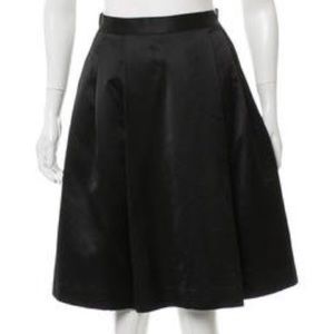 Kate Spade Black Satin Full A-Line Skirt